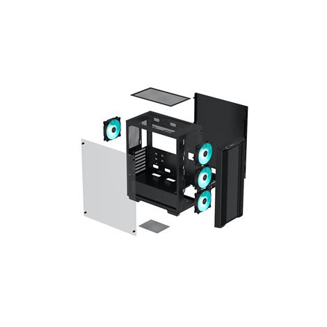Deepcool | Fits up to size "" | MID TOWER CASE (with four LED fans of Marrs Green) | CC560 | Side window | Black | Mid-Tower | - 13